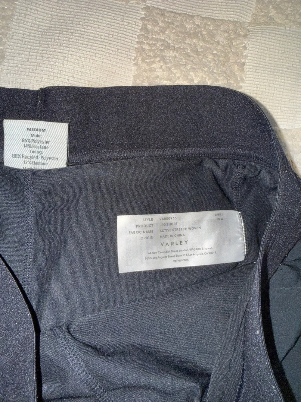 Varley‎ Black Leo Shorts M